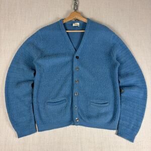 Vintage Mohair Kurt Cobain Cardigan Shaggy JCP 1960s/70s Grunge Large Sweater